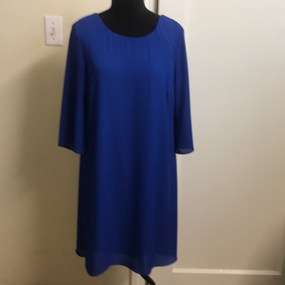 blue shift dress